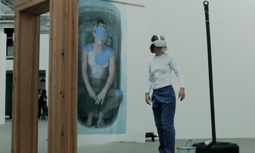 Performance reclaim virtual-reality von Therese Lippold, Reinbeckhallen 2021 Katja Neubert
